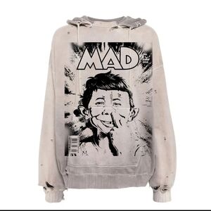MAD Magazine Graphic Men's Sweater - Gray